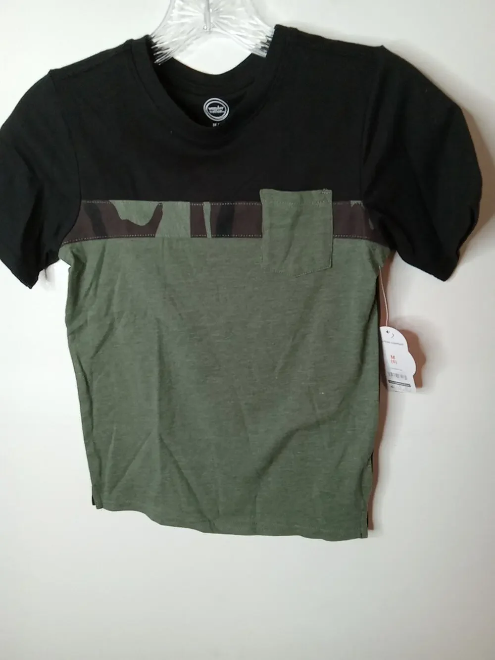 NWT Wonder Nation XS (4-5) T-shirt Black and Green with Camo